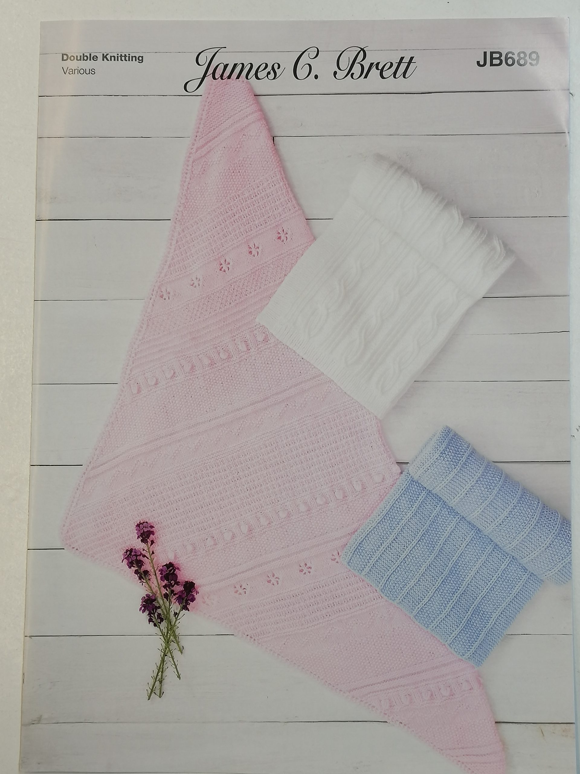 James C Brett JB689 Baby Blankets in DK The Dropped Stitch